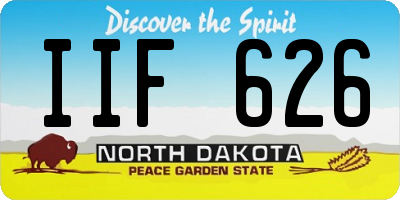 ND license plate IIF626
