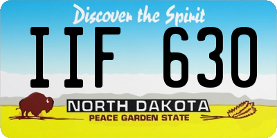 ND license plate IIF630