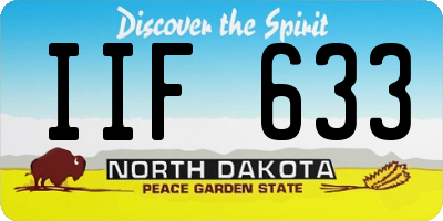 ND license plate IIF633