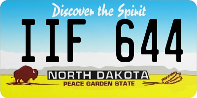 ND license plate IIF644