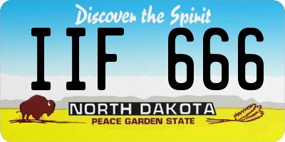 ND license plate IIF666