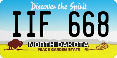 ND license plate IIF668
