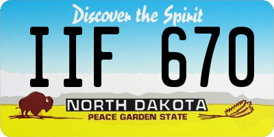 ND license plate IIF670