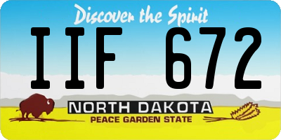 ND license plate IIF672