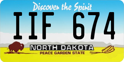 ND license plate IIF674