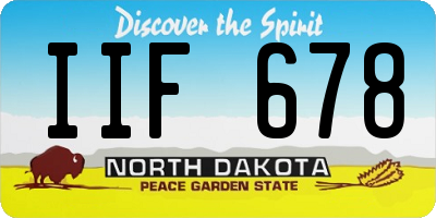 ND license plate IIF678