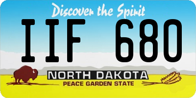ND license plate IIF680