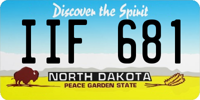 ND license plate IIF681