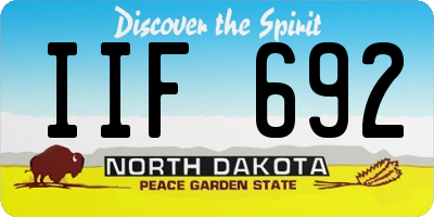 ND license plate IIF692
