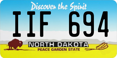ND license plate IIF694