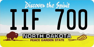 ND license plate IIF700