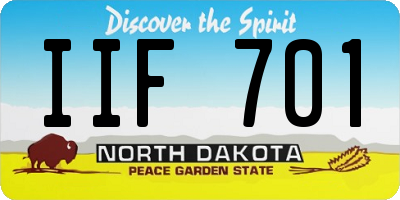 ND license plate IIF701