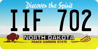 ND license plate IIF702