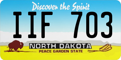 ND license plate IIF703