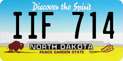 ND license plate IIF714