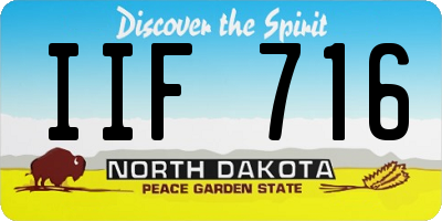 ND license plate IIF716