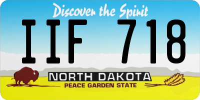 ND license plate IIF718