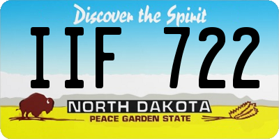 ND license plate IIF722