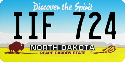 ND license plate IIF724
