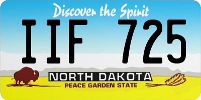 ND license plate IIF725