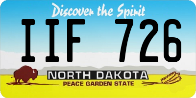ND license plate IIF726