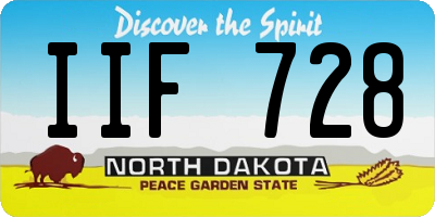 ND license plate IIF728