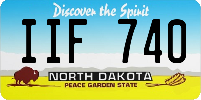 ND license plate IIF740