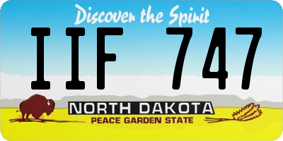 ND license plate IIF747