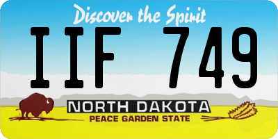 ND license plate IIF749
