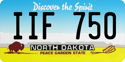 ND license plate IIF750