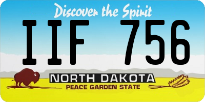 ND license plate IIF756