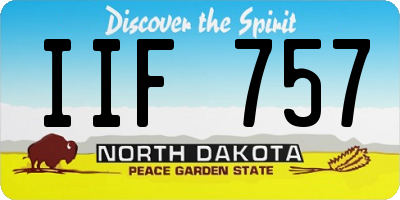 ND license plate IIF757