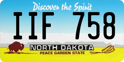 ND license plate IIF758