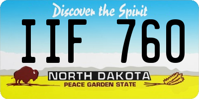 ND license plate IIF760