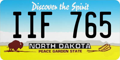ND license plate IIF765