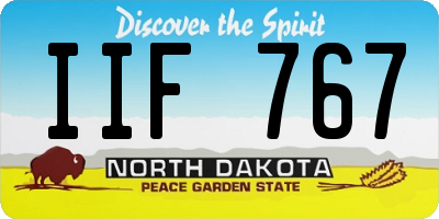 ND license plate IIF767