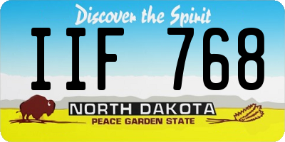 ND license plate IIF768