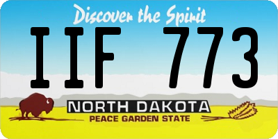 ND license plate IIF773