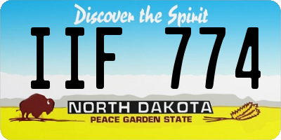 ND license plate IIF774
