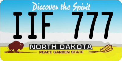 ND license plate IIF777