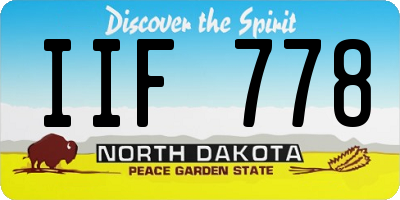ND license plate IIF778