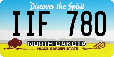 ND license plate IIF780