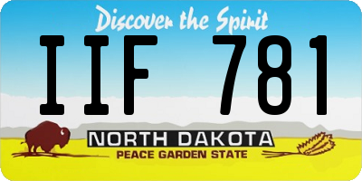 ND license plate IIF781