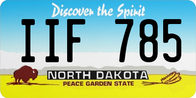 ND license plate IIF785