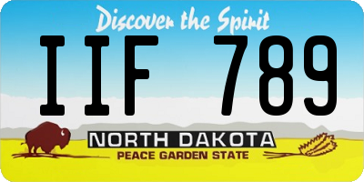 ND license plate IIF789
