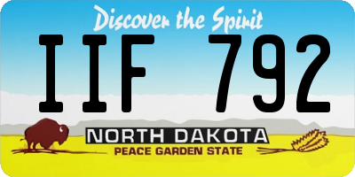 ND license plate IIF792