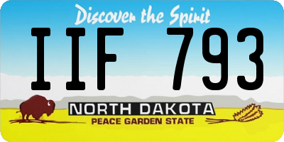 ND license plate IIF793