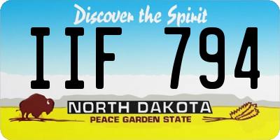 ND license plate IIF794
