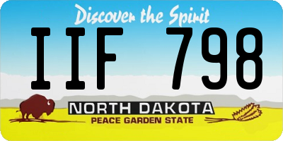 ND license plate IIF798