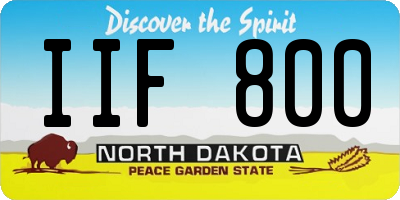 ND license plate IIF800